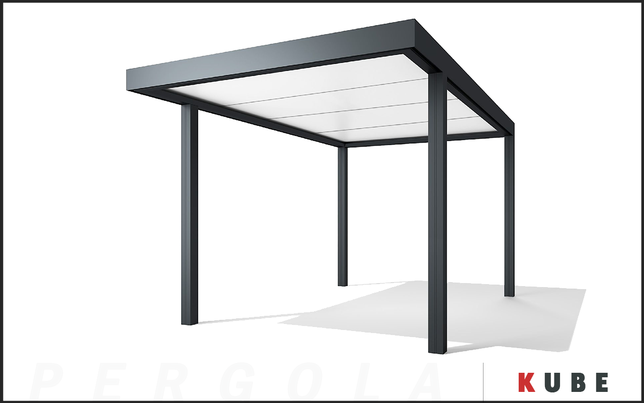 Catégorie Pergola en aluminium sur mesure avec toiture fixe modèle Kube