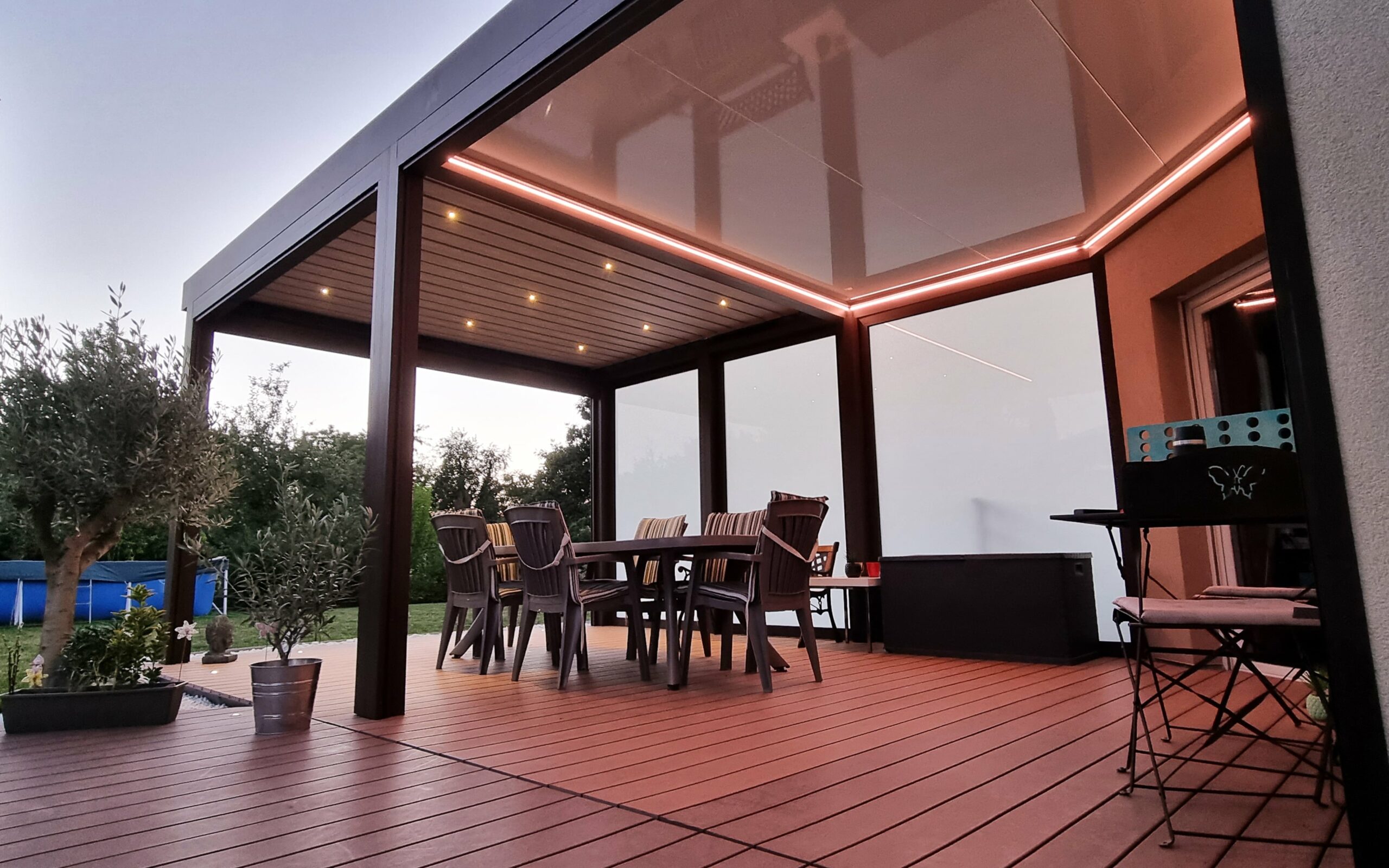 Pergola aluminium conçue en deux modules