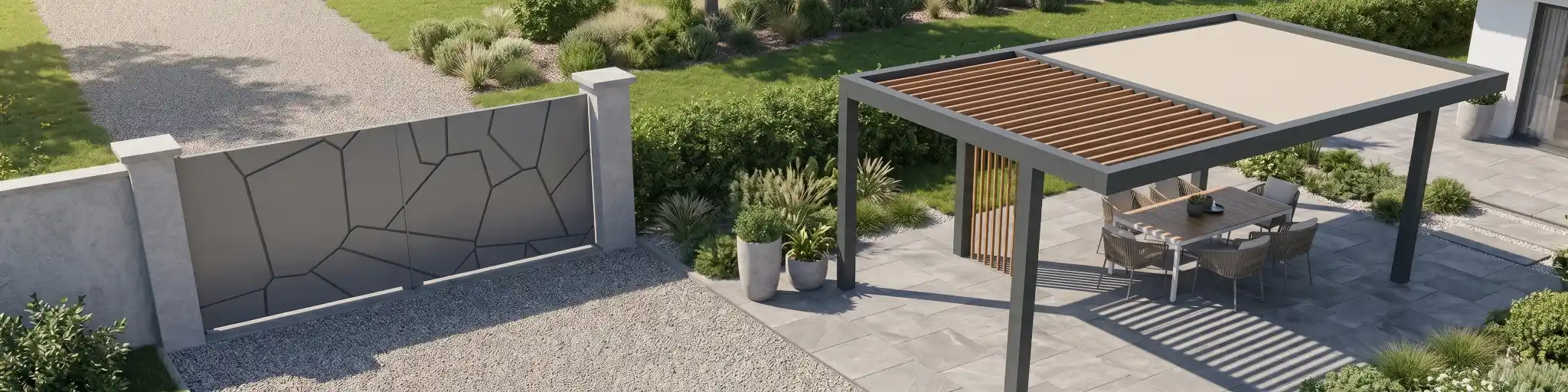 Banniere_Visuel_Portail_Pergola_Alumium_Bredok_ Portail en aluminium et Pergola en aluminium