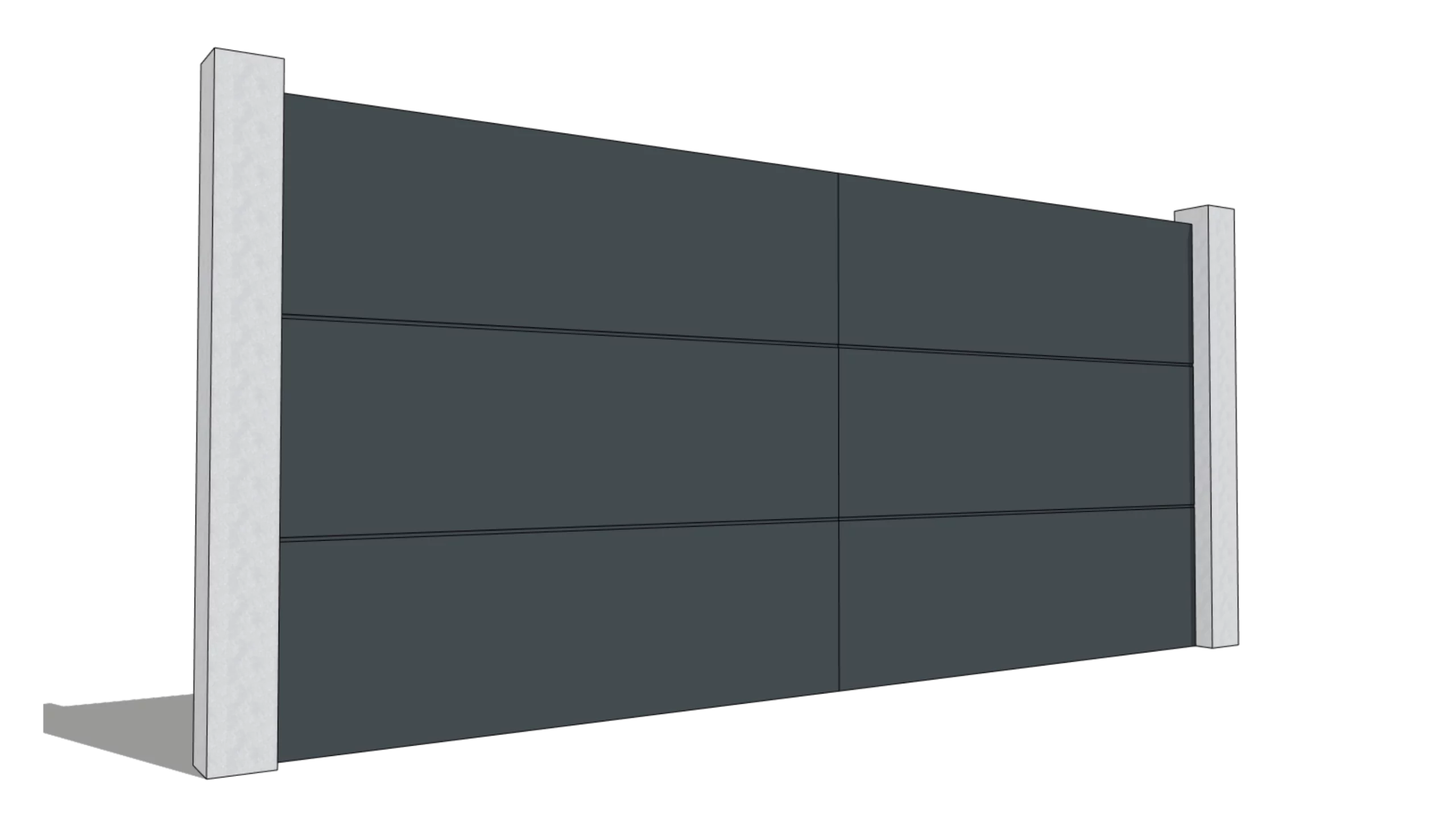 Portail alu Modèle SELECT 3 panneaux horizontaux