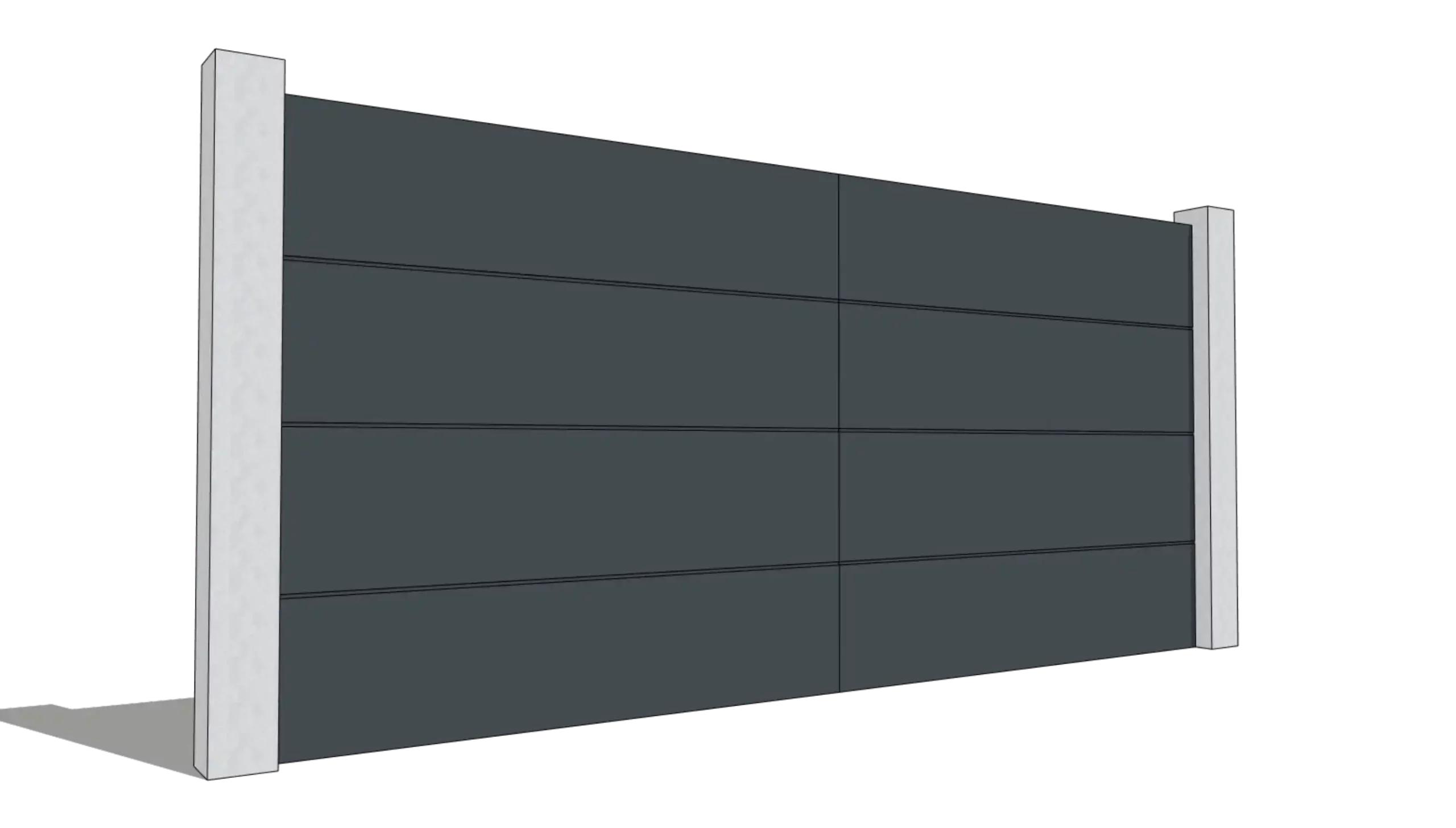 Portail alu Modèle SELECT 4 panneaux horizontaux