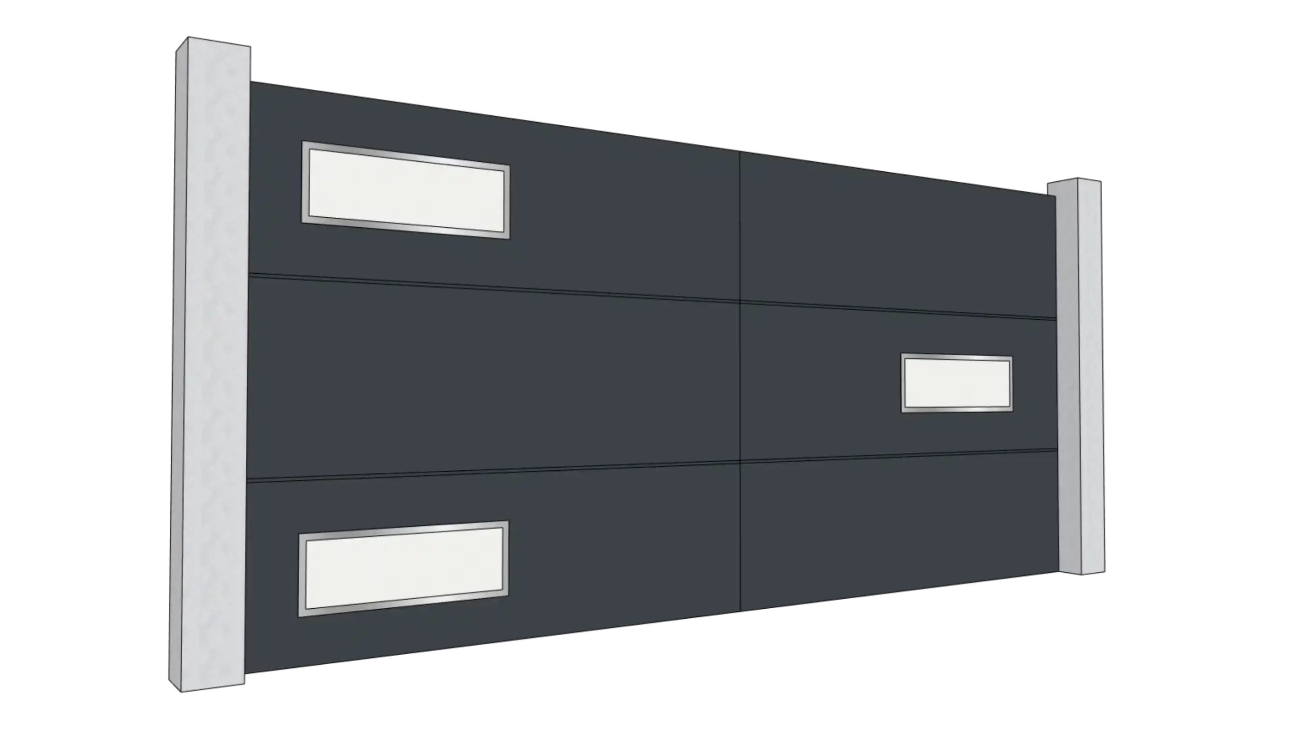 Portail alu Modèle SELECT Classique avec hublots panoramiques