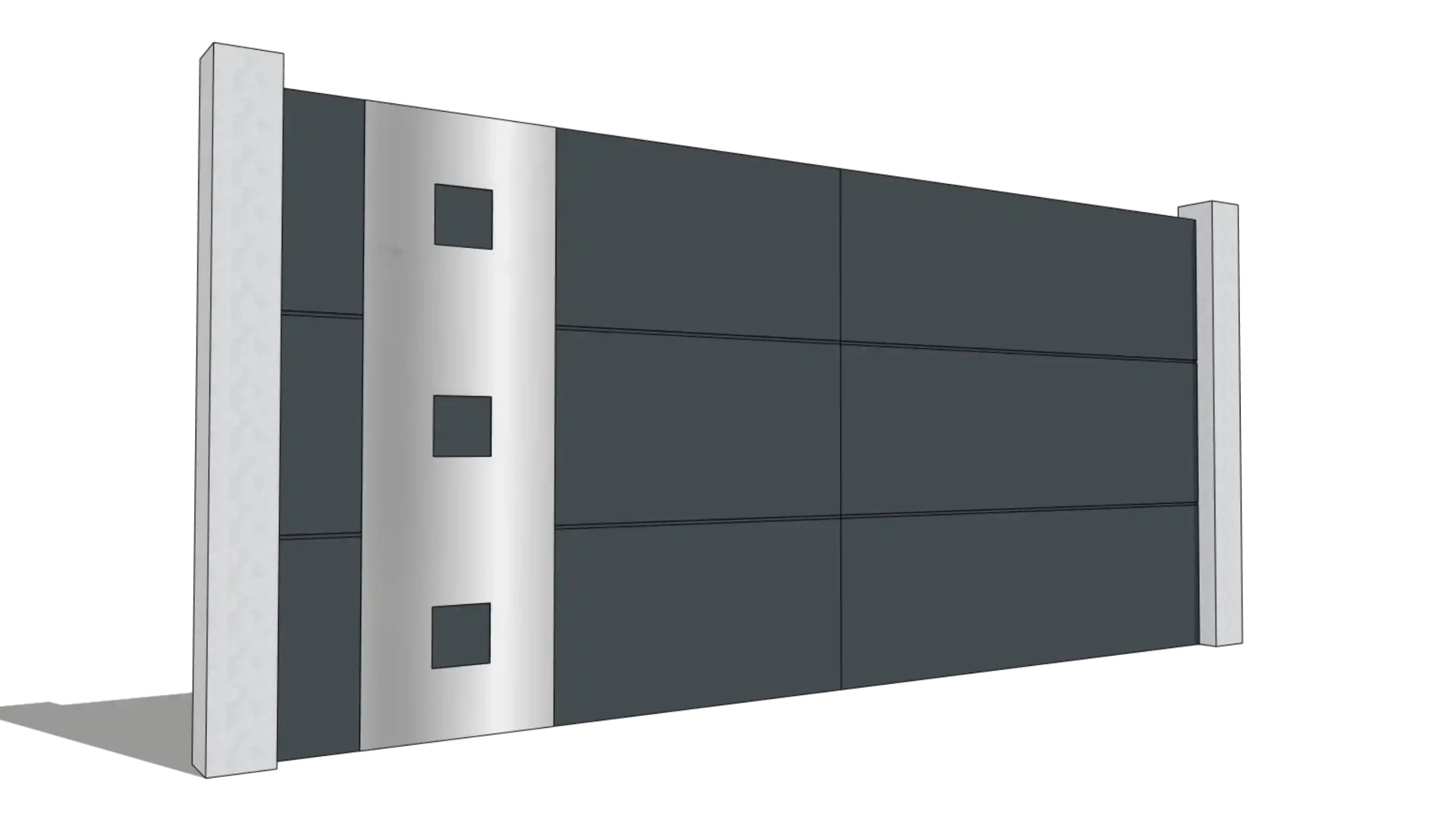 Portail alu Modèle SELECT Classique avec motif alu brossé "S0"