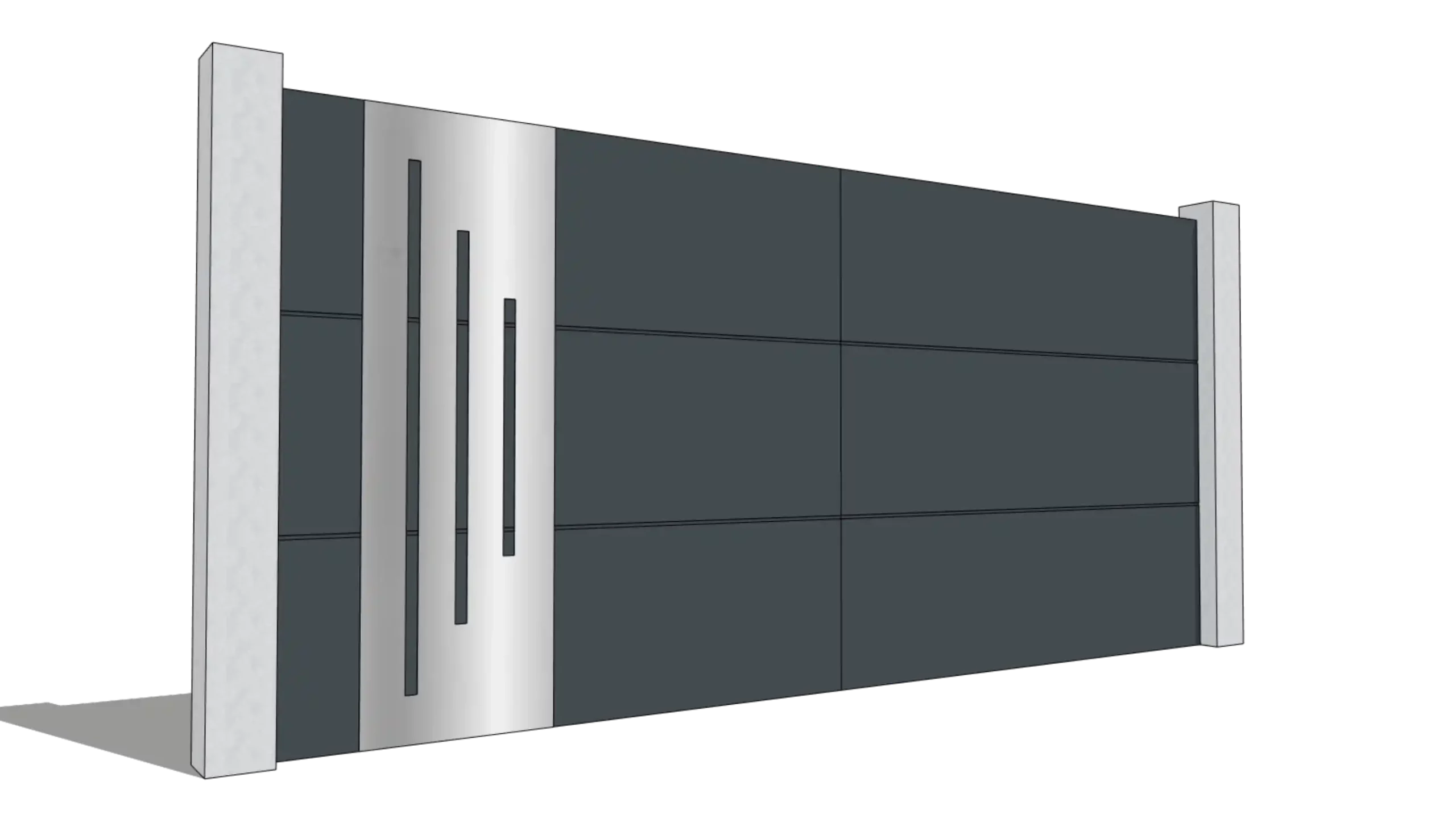 Portail alu Modèle SELECT Classique avec motif alu brossé "S3"