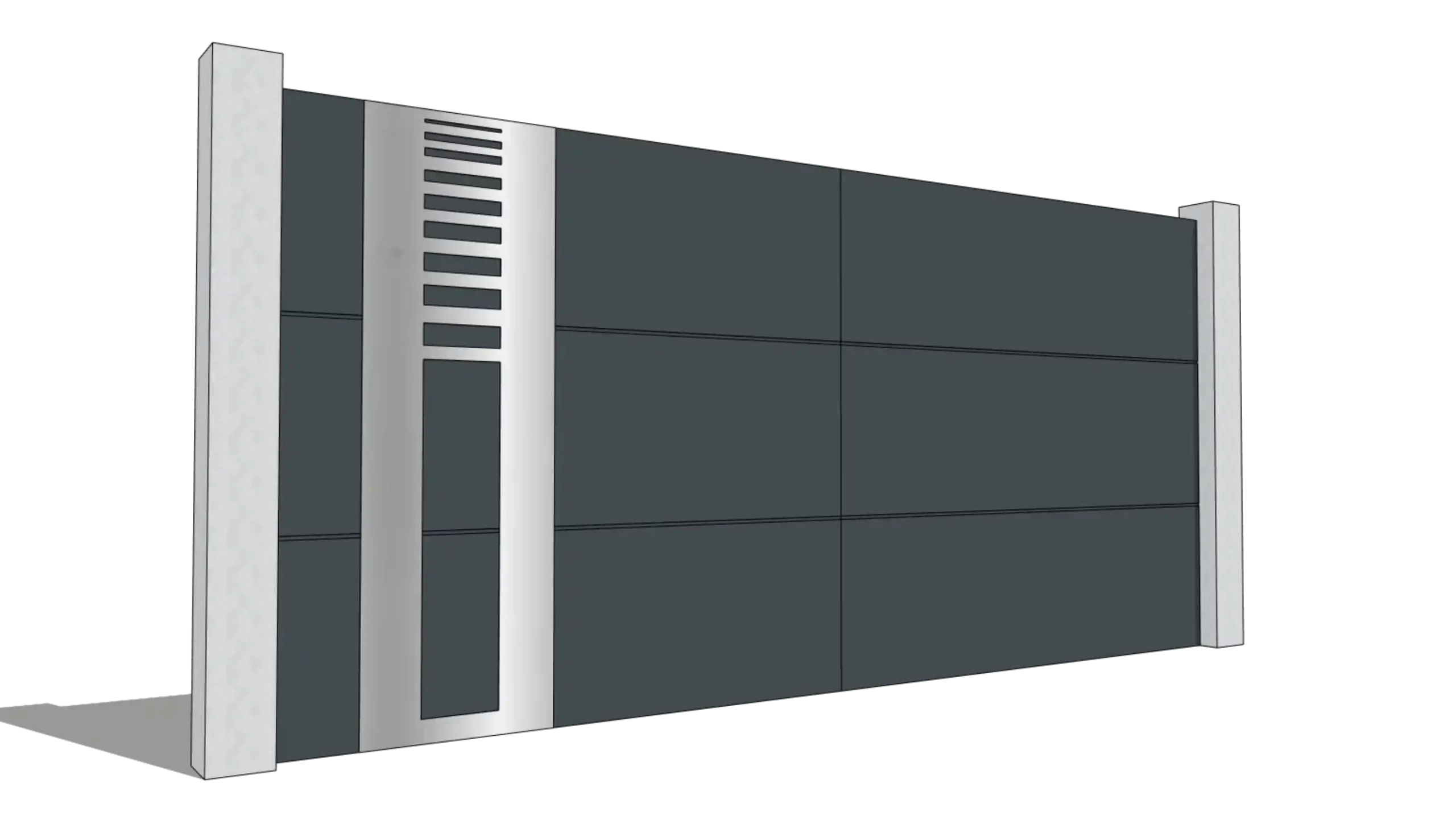 Portail alu Modèle SELECT Classique avec motif alu brossé "S4"