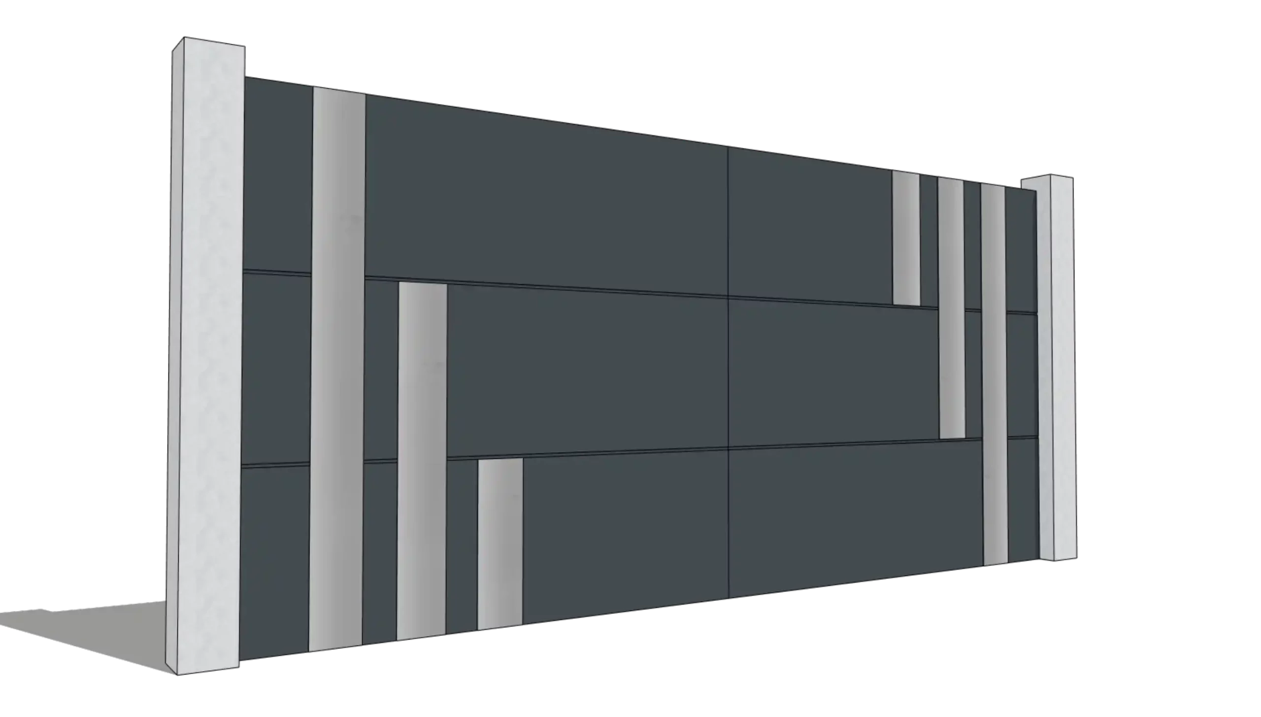 Portail alu Modèle SELECT Classique avec motif alu brossé "S7"
