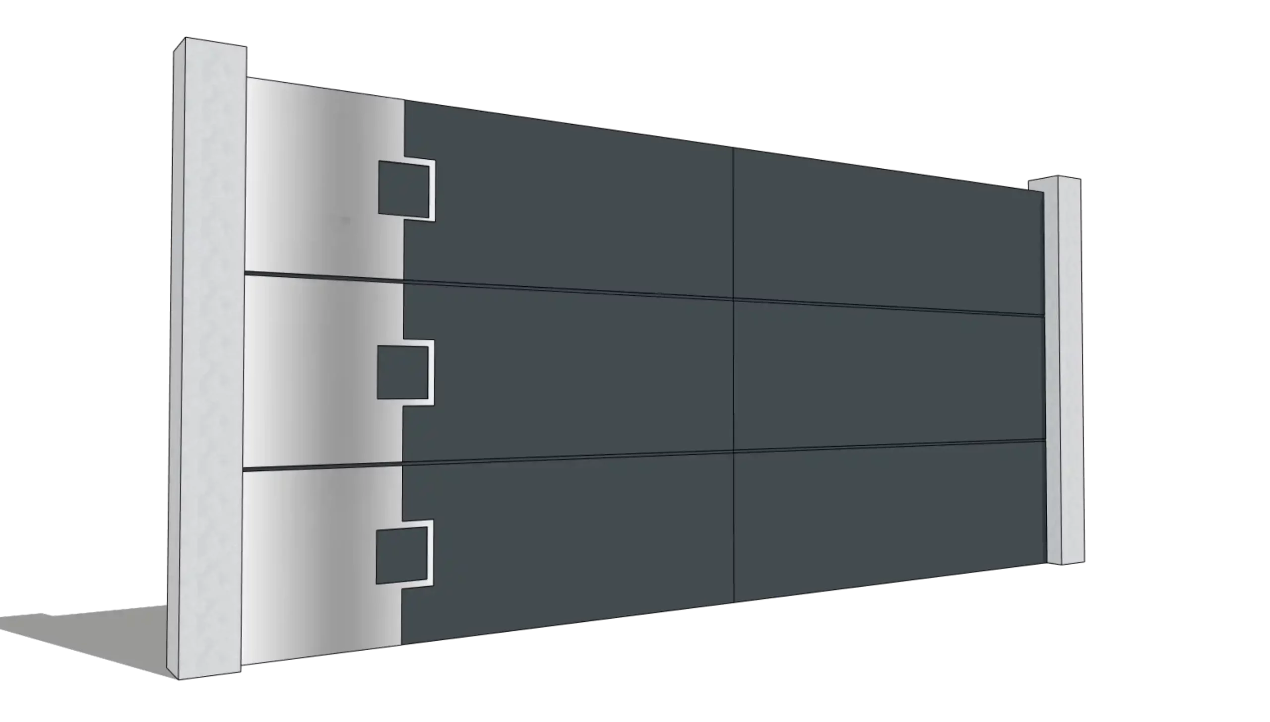 Portail alu Modèle SELECT Classique avec motif alu brossé "S8"