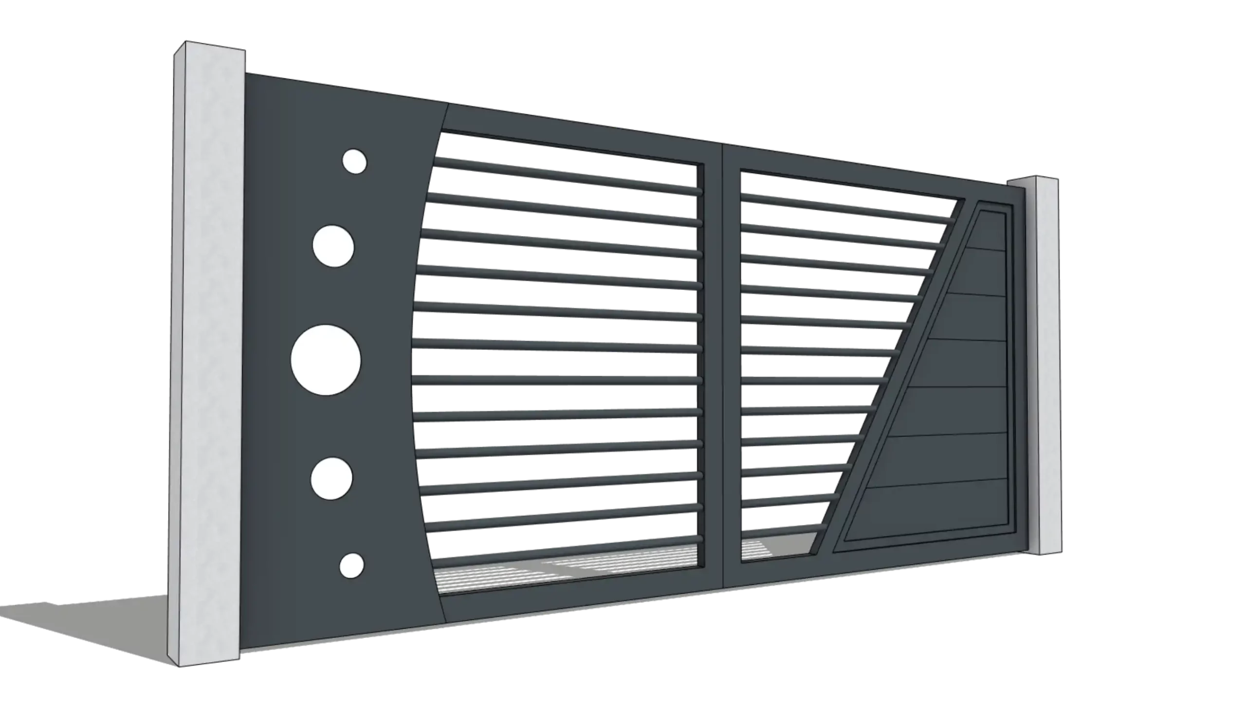 Portail alu Modèle SELECT HYBRIDE A avec barreaux